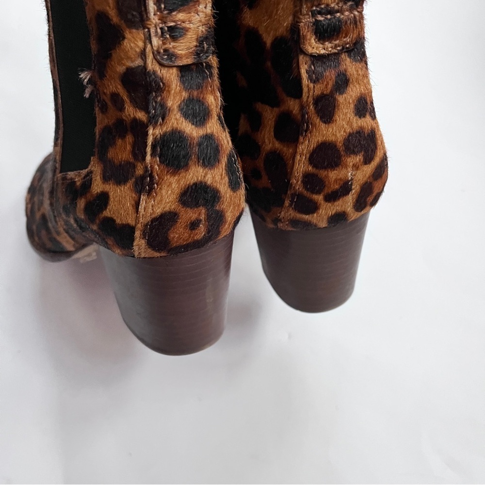 Madewell Regan Leopard Print Calf Hair Chelsea Ankle Boots Size 6 - Picture 8 of 12